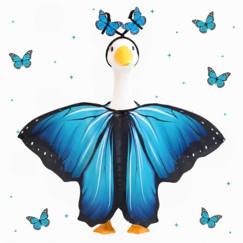 Butterfly Porch Goose Outfits Wing Cape Set for 23'' Goose - color: Blue Butterfly