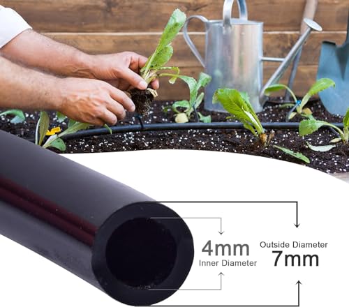 MIXC 400FT 1/4" Irrigation Tubing, 0.27" OD x 0.15" ID Drip Irrigation Hose - size: 400FT