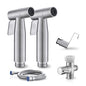 BRITULIF 2-Pack Handheld Bidet Sprayer for Toilet, Adjustable Pressure - color: Brushed Nickel, size: 2 SET - Cold