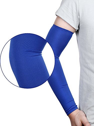 Mudder 9 Pairs UV Protection Arm Sleeves Cooling Ice Silk Sun Sleeves - color: Blue
