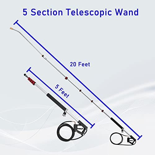 M MINGLE 20 FT Telescoping Pressure Washer Wand, 4000 PSI - size: 20 FT