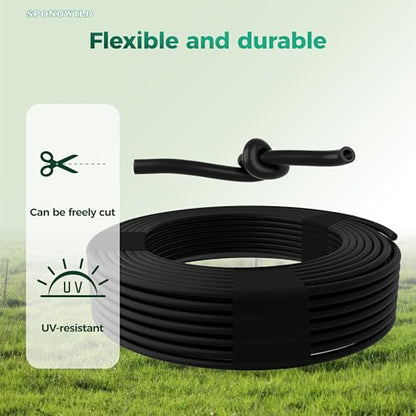 400Ft 1/4 Inch Soft PVC Drip Irrigation Tubing, for Low Pressure System - size: 400FT