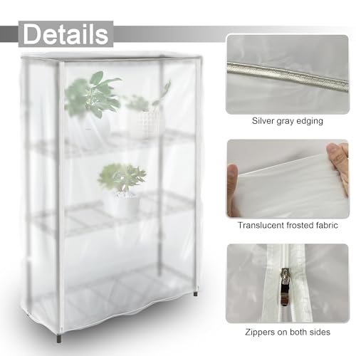 Frosted PVC Wire Shelf Cover 48 x 18 x 72 Inch Storage Rack Cover - color: Frosted, size: 48" W x 18" D x 72" H