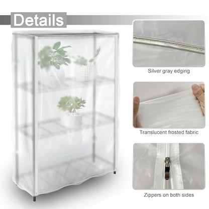 Frosted PVC Wire Shelf Cover 48 x 18 x 72 Inch Storage Rack Cover - color: Frosted, size: 48" W x 18" D x 72" H