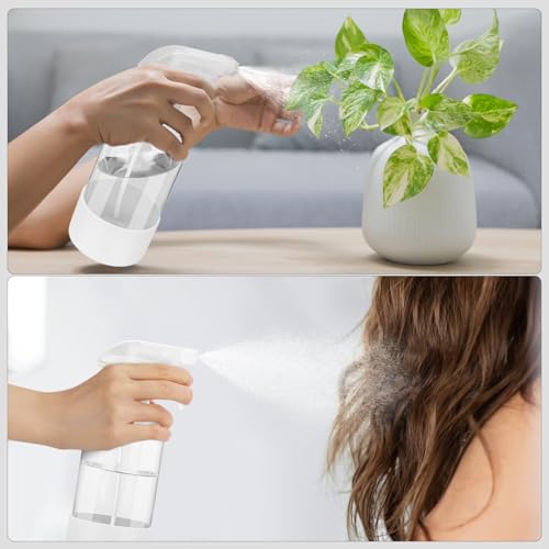 Glass Spray Bottles - 2 Pack 16 oz Clear Spray Bottles with Silicone Sleeve - color: White