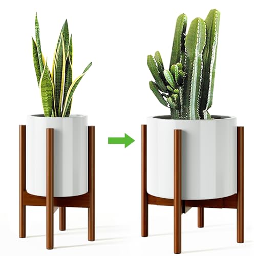 MUDEELA Plant Stand for Indoor, Bamboo Material, Dark Brown, 14.5 Inch Tall - color: Dark Brown, size: 1 Pack - 14.5 Inch Tall