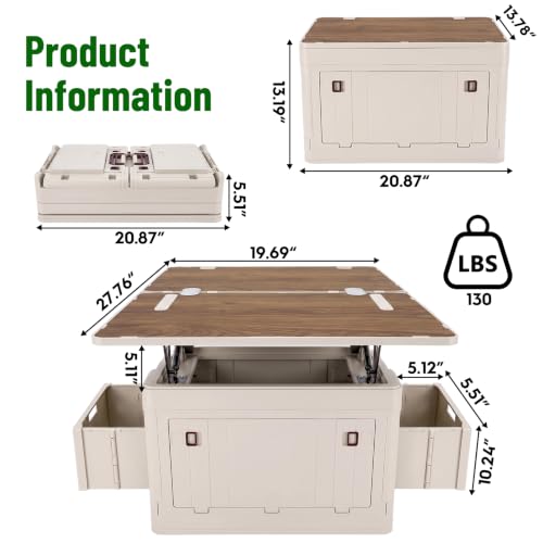 Mazatzal Camping Storage Box, Rock Gray, with Foldable Table Top - color: Rock Gray