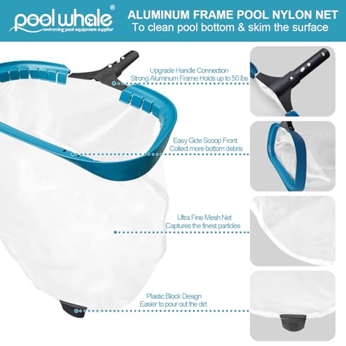 POOLWHALE 17.5" Ultra Fine Mesh Pool Pollen & Sand Skimmer Rake Net - size: 17.5"