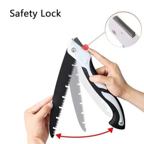 10 Inch Folding Saw, Pruning Hand Saw for Wood Cutting, Garden Pruner with SK5 Curved Blade, Triple- Cut Razor Teeth, Foldable Handsaw for Tree Trimming, Camping, Gardening and Carpentry - size: 10 Inch