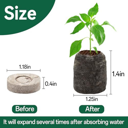 Halatool 100 Pcs 30mm Peat Pellets for Seedlings, Seed Starter Soil - size: 100 Pcs 30mm
