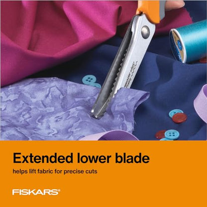 Fiskars 9" SoftGrip Pinking Shears for Fabric Cutting & Sewing - style: Pinking Shears