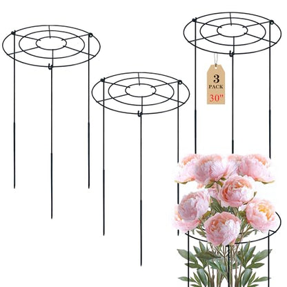 Peony Cages and Supports, 30"H x 13.8"D Plant Supports for Outdoor Plants - size: 30"H x 13.8"D
