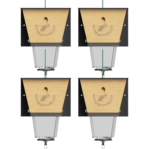 Ultimate Pro Outdoor Carpenter Bee Trap by Best Bee Brothers, Black 4-Pack - color: Black, size: 4 Pack