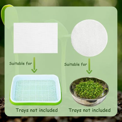 8 Pcs Silicone Seed Sprouting Mats, Seed Sprouting Mesh, Hydroponic Growing Mats for Microgreens Growing Kit (2 Size)