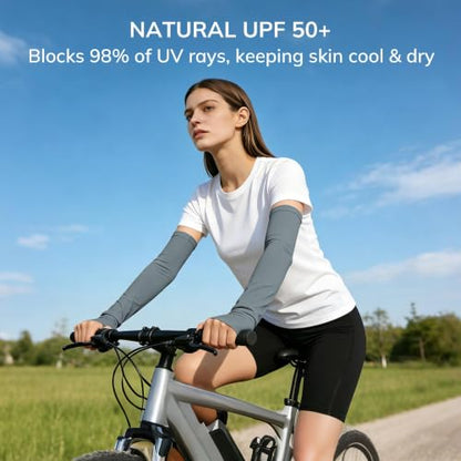 netdraw Unisex Bamboo Viscose Arm Sleeves with Thumb Hole - color: Dark Gray, size: Small-Medium