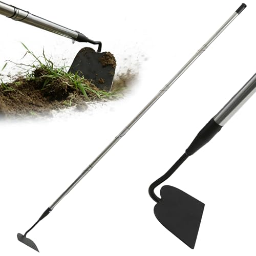 Garden Hoe Tool, 80 Inches Stainless Steel Long Handle Hoe Garden Tool, Garden Hoe for Weeding with 7-inch Wide Welded Blade, Garden Hoes for Weeding, Cultivating, Digging, Loosening, and Planting - size: 80"