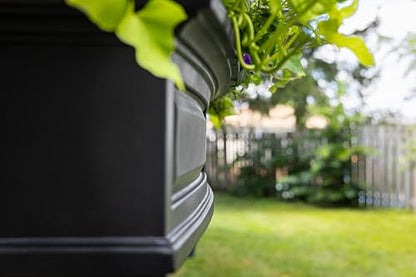 Mayne Nantucket 24in Self-Watering Rectangular Window Box Planter, Black - color: Black, size: 24in