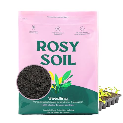 Rosy Soil Seedling Seed Starter Soil Mix, Organic, Peat-Free, 4 Quarts - color: Seedling, size: 4 Quarts