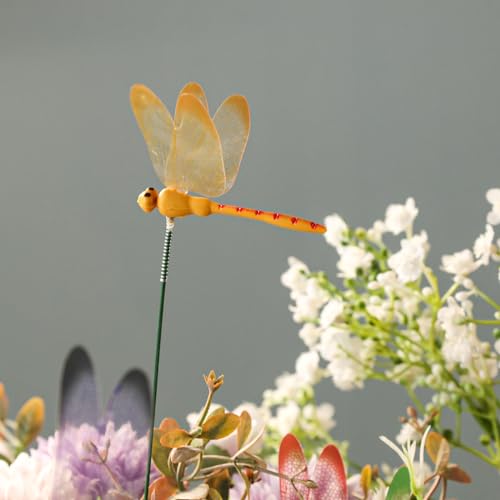VGOODALL 24 PCS Dragonfly Garden Stakes, Plastic Garden Decorations - style: Luminous Dragonflies