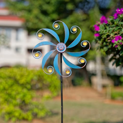 Stargarden Wind Spinner, Metal Outdoor Wind Sculptures & Spinners - color: Small-blue