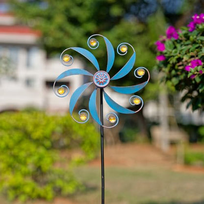 Stargarden Wind Spinner, Metal Outdoor Wind Sculptures & Spinners - color: Small-blue