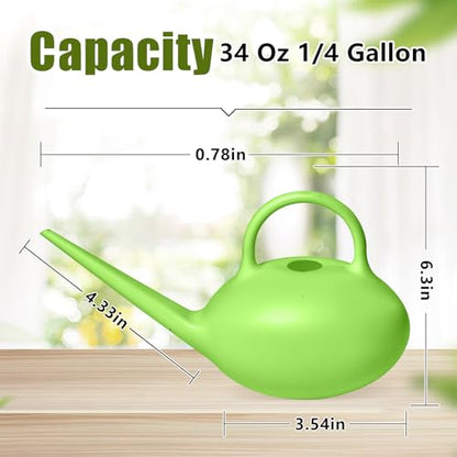 ZXJ Small Plastic Watering Can - 1/4 Gallon - for Home Plant Garden - Green - color: Green