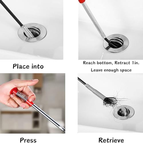 118-Inch Flexible Grabber Claw Tool Reacher with 4 Claws for Sink, Drains - style: 118 IN