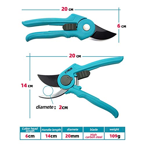 8 Inch Bypass Pruners Rustproof Carbon Steel Garden Shears With Safety Lock - style: Garden Shears 5