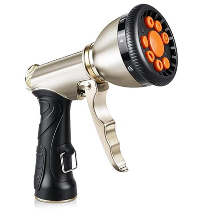 ARXIVE 9-Pattern Brass Hose Nozzle, High Pressure Leakproof Water Sprayer