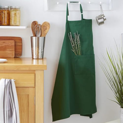 DII Everyday Basic Kitchen Collection - color: Dark Green, size: Regular Size Chef Apron
