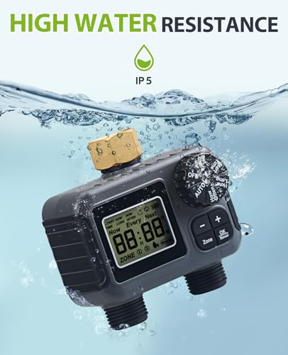 HIRALIY Sprinkler Timer, Water Timer for Garden Hose 2 Zone