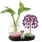 Mini Plant Propagation Station, Amethyst Tree Hydroponic Glass Vase - color: Amethyst