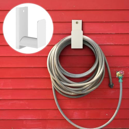 CroBlissful Garden Hose Holder Wall Mount Metal, White - color: White