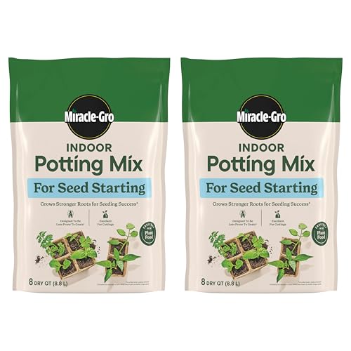 Miracle-Gro Indoor Potting Mix for Seed Starting, 8 qt. (2-Pack) - size: 2 Pack