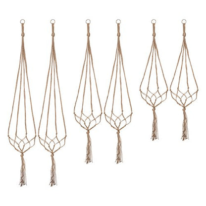 Plant Hangers Indoor Macrame Hanging Planter Holder 6 Pack, 3 Sizes