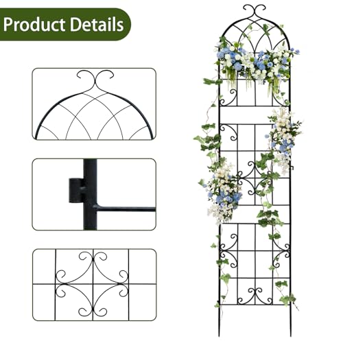 unho Metal 86.6 * 18.7" Garden Trellis 3-Packs for Climbing Plants - size: 3PCS Model② 86.6"x18.7"