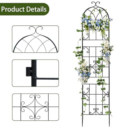 unho Metal 86.6 * 18.7" Garden Trellis 3-Packs for Climbing Plants - size: 3PCS Model② 86.6"x18.7"
