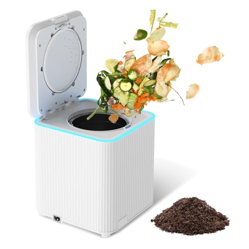 Electric Kitchen Composter 0.9 Gallon, Smart Food Waste Recycler for Home, Countertop Compost Bin Machine, Quiet Low Noise, One-Touch Operation, Energy Saving Food Waste Processor