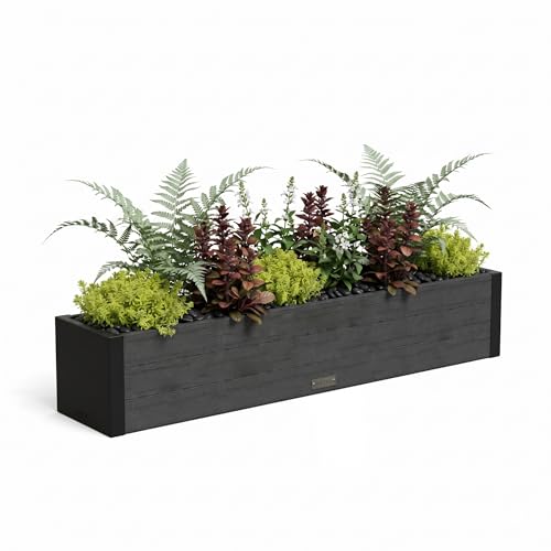 Mayne Vista 48in Rectangular Window Box Planter, Charcoal - size: 48in