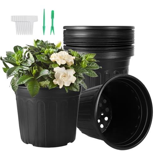 24 Pack 3 Gallon Nursery Pots Thickened Soft Black Plastic Plant Pots - size: 3Gallon(24pack)