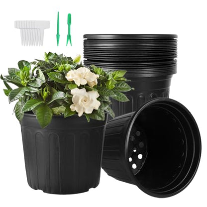 24 Pack 3 Gallon Nursery Pots Thickened Soft Black Plastic Plant Pots - size: 3Gallon(24pack)