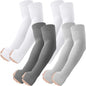 ROXUN Arm Sleeves with Thumb Hole, Cooling UV Sun Protection for Men/Women - color: 4 Pairs - White+dark Gray+light Gray