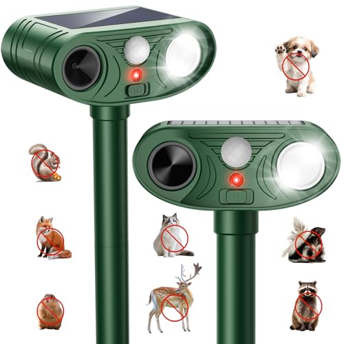2026 Upgraded Solar Ultrasonic Animal Repeller Outdoor