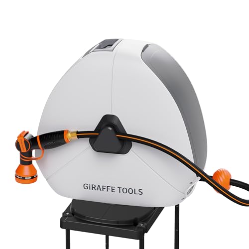 Giraffe Tools Ground-Mounted Retractable Garden Hose Reel,1/2" x 100FT - color: 1/2 Inch, size: 100FT