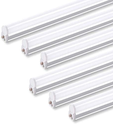 Barrina 6 Pack LED T5 Integrated Single Fixture, 4FT, 2200lm, 3000K, 20W - color: 3000k Warm White, size: 4 Feet-6 Power Cords
