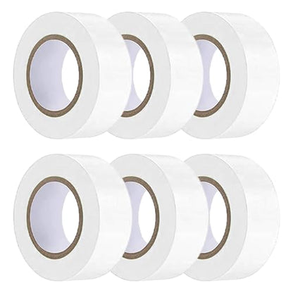 6 Pack White Flagging Tape, Non-Adhesive Plastic Ribbon Neon Marking Roll - color: White