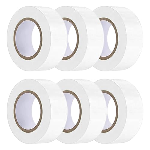 6 Pack White Flagging Tape, Non-Adhesive Plastic Ribbon Neon Marking Roll - color: White