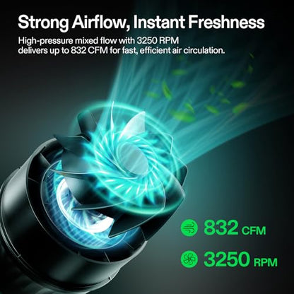VIVOSUN T8 8" Inline Fan &Cycle Mode Speed Controller, 832 CFM Aerozesh Fan - color: Black Pro, size: 8"