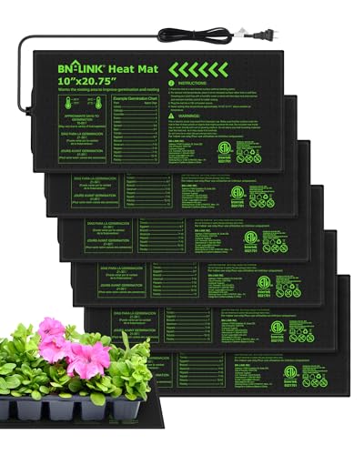 BN-LINK 10" x 20.75" Seedling Heat Mats for Seed Starting Plant Germination - size: 10x20 6 Pack