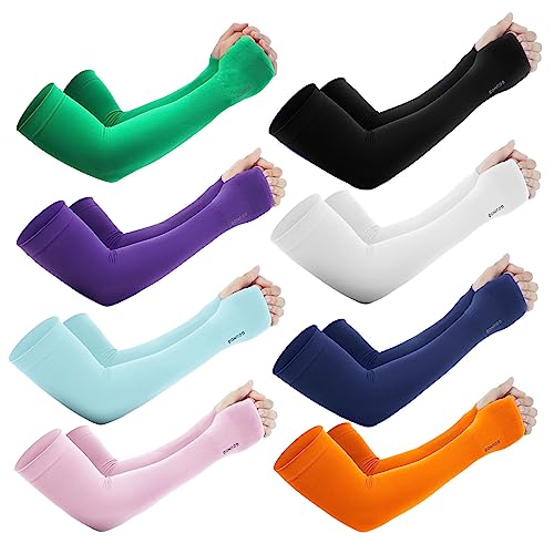 GOUNOD Sun Protection Cooling Arm Sleeves with Thumb Holes UPF 50+ UV - color: 8 Pairs Multicolor 1